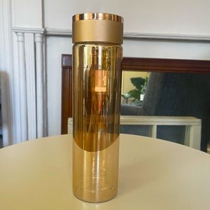 Anthropologie Mirrored Gold Glass water bottle